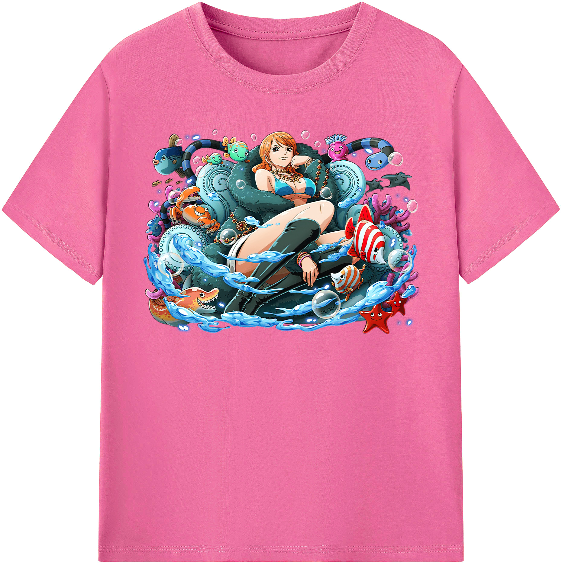 （画像用） ワンピース ナミ ONE PIECE Nami レディースカジュアルプリントTシャツ（綿100％）